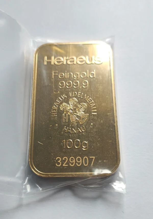 Heraeus Gold Bullion 100g