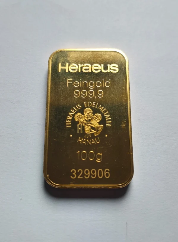 Heraeus Gold Bullion 100g